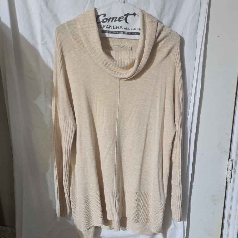 Soft Surroundings Beige Cowl Neck Sweater
